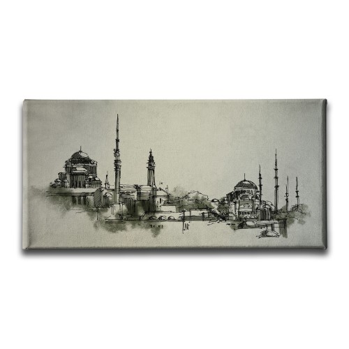 İstanbul Panoramik Kanvas Tablo