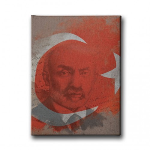 Türk Bayrağı - M. Akif Ersoy Kanvas Tablo 