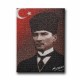 Türk Bayraklı - İmzalı Atatürk Portresi Kanvas Tablo