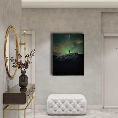 Gece Uçak Canvas Tablo 