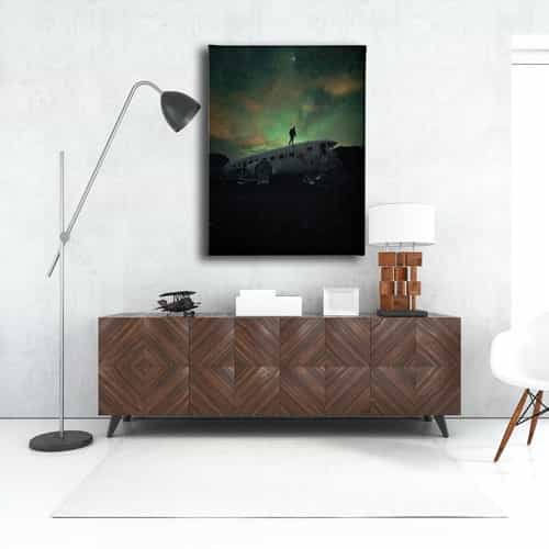 Gece Uçak Canvas Tablo 