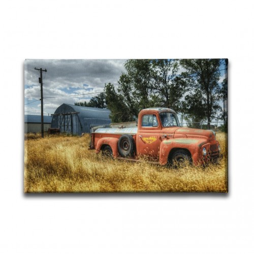 Klasik Kırmızı Chevrolet Kamyonet Canvas Tablo