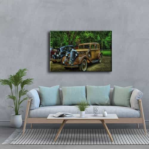 Antika Arabalar Canvas Tablo 