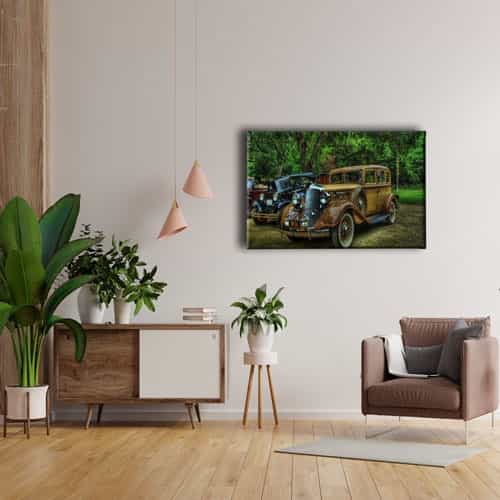 Antika Arabalar Canvas Tablo 