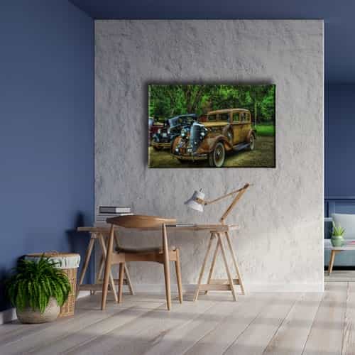 Antika Arabalar Canvas Tablo 