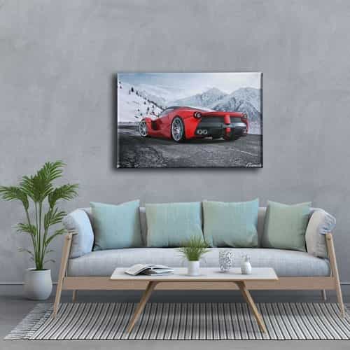 Kırmızı Ferrari Canvas Tablo 