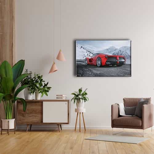 Kırmızı Ferrari Canvas Tablo 