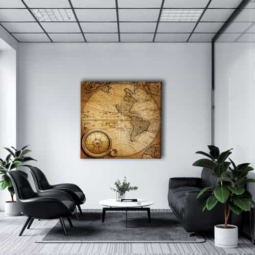 Eski Dünya Haritası Canvas Tablo