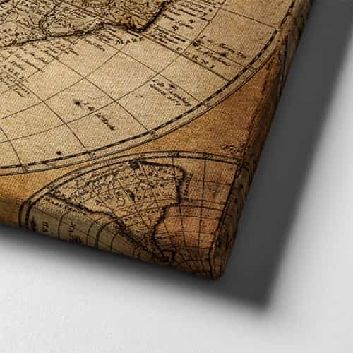 Eski Dünya Haritası Canvas Tablo
