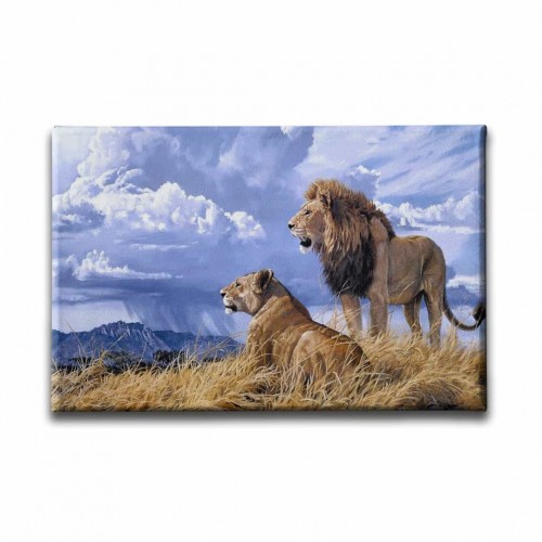 Aslan -Kaplan Kanvas Tablo  Aslan -Kaplan Kanvas Tablo