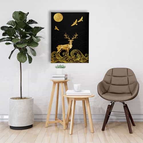 Kromatik Gold Geyikli Tablo 