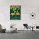 Golden Flamingo Canvas Tablo