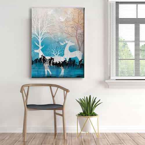 Geyikli Modern Canvas Tablo