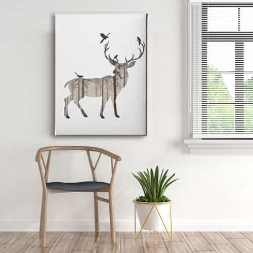 Geyikli Modern Canvas Tablo 