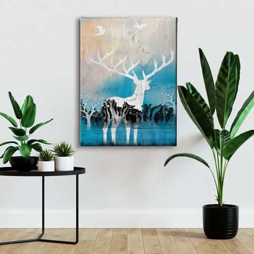 Geyikli Modern Canvas Tablo 