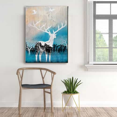 Geyikli Modern Canvas Tablo 