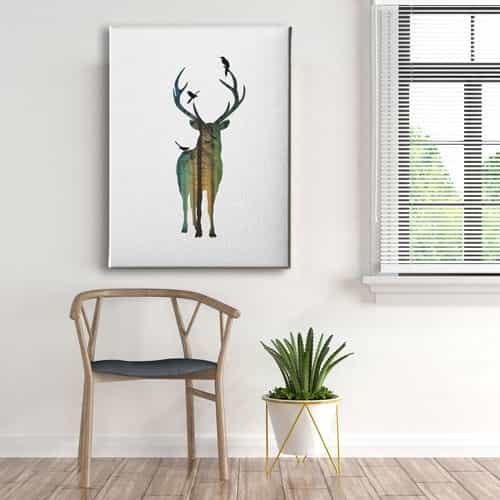 Geyikli Modern Canvas Tablo 