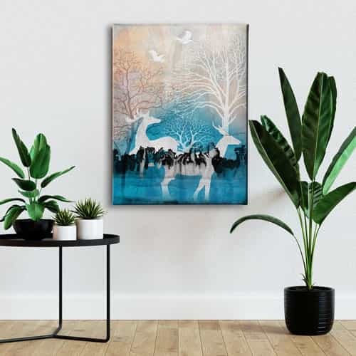 Geyikli Modern Canvas Tablo 