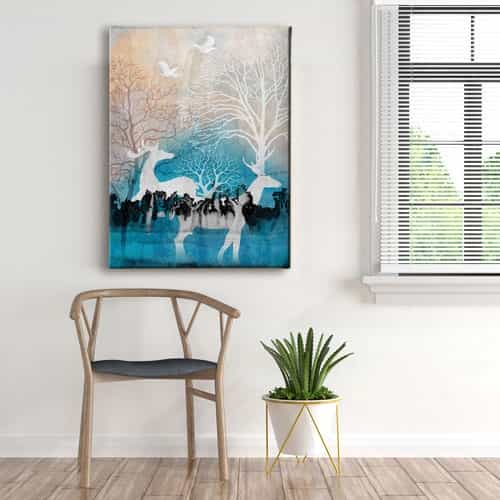 Geyikli Modern Canvas Tablo 