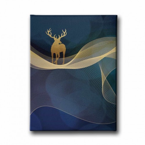 Golden Geyik Canvas Tablo 