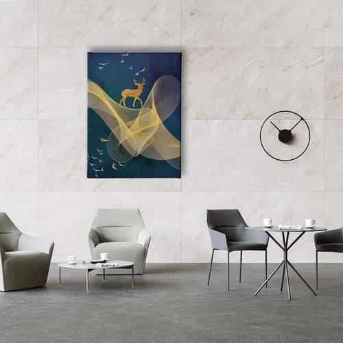 Golden Geyik Canvas Tablo 