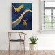 Golden Geyik Kartal Canvas Tablo 