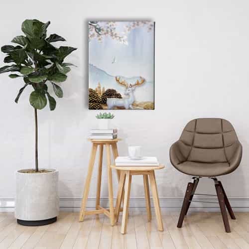 Geyikli Canvas Tablo 