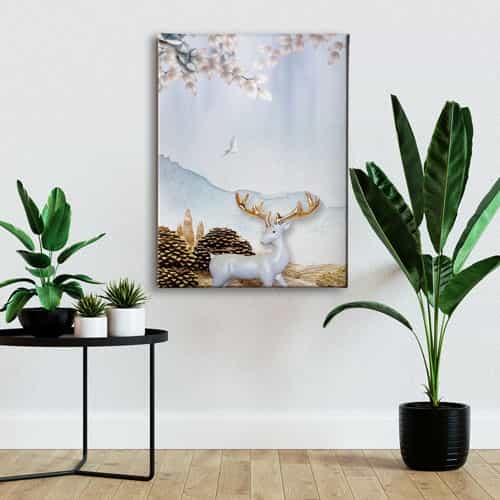 Geyikli Canvas Tablo 