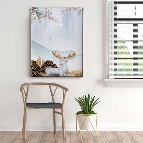 Geyikli Canvas Tablo 