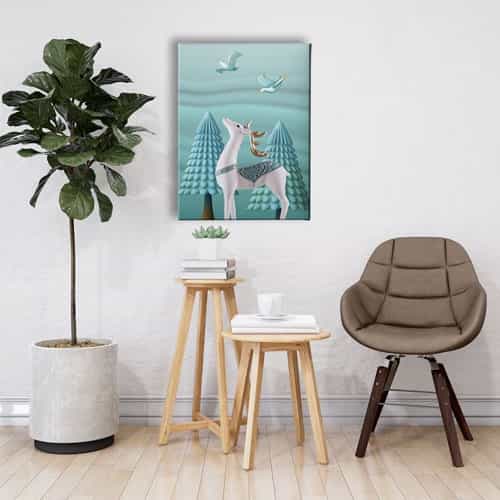 Geyikli Canvas Tablo 