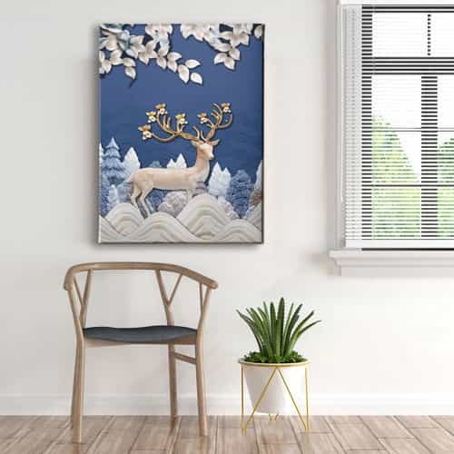 Geyikli Canvas Tablo 