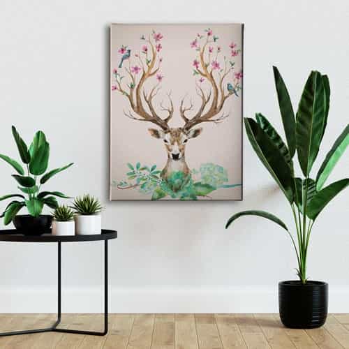 Geyikli Canvas Tablo 