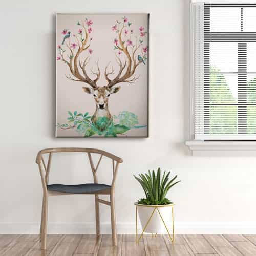 Geyikli Canvas Tablo 
