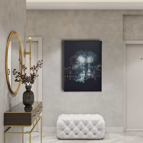 Şehir Havai Fişek Canvas Tablo 