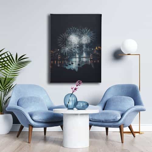 Şehir Havai Fişek Canvas Tablo 